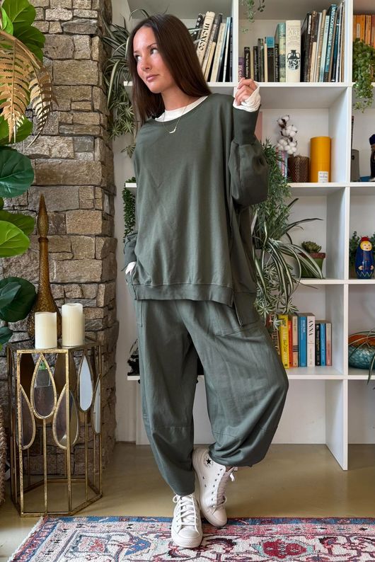 Lagen Shelby Barrel Pant Deep Khaki